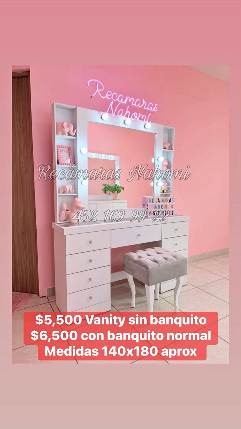 Vanity Blanco con Repisas 140 x 180