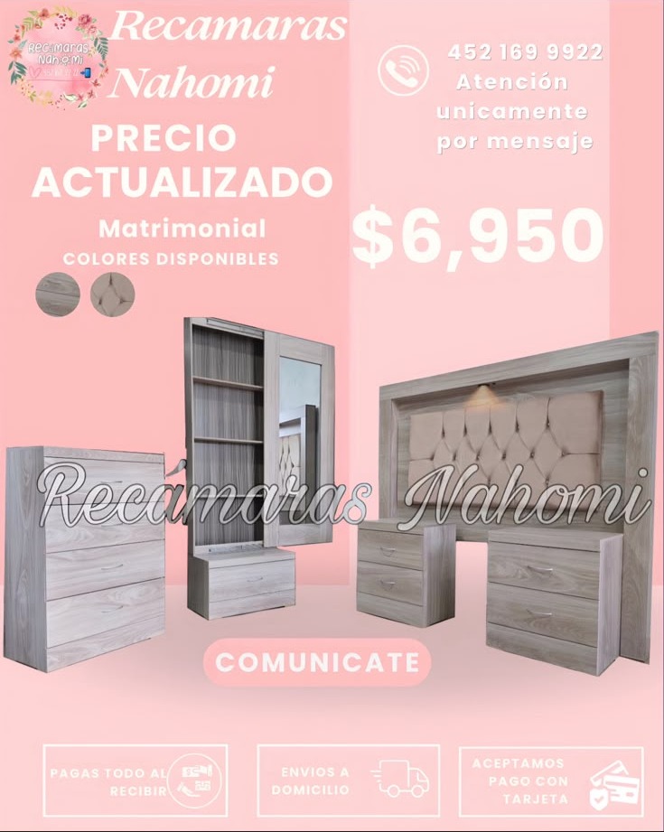Recámara Matrimonial Gris con Capitonado